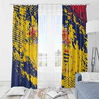 Chad Republic Day Window Curtain Coat Of Arms - Grunge Style - Wonder Print Shop