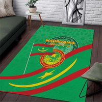 Mauritania Independence Day Area Rug Coat Of Arms With Map - Wonder Print Shop
