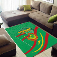 Mauritania Independence Day Area Rug Coat Of Arms With Map - Wonder Print Shop