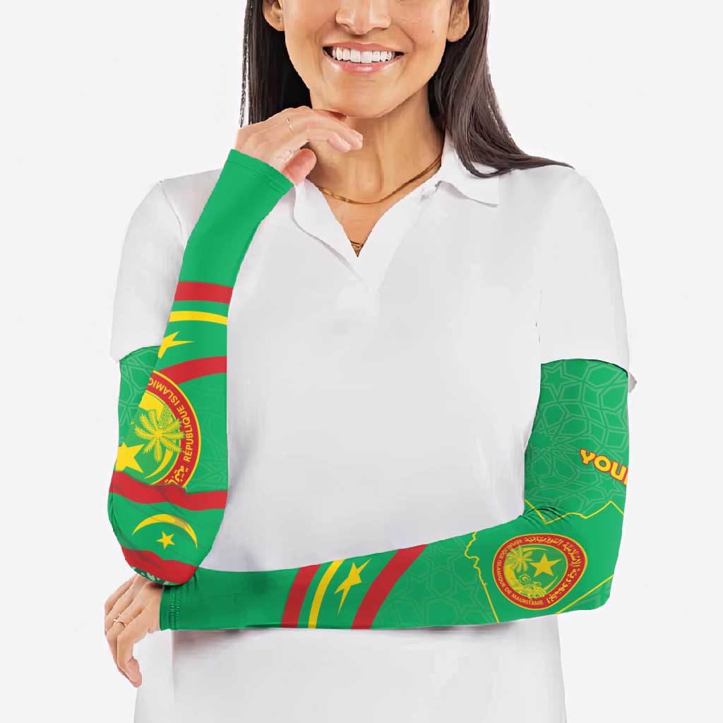 Mauritania Independence Day Arm Sleeves Coat Of Arms With Map - Wonder Print Shop