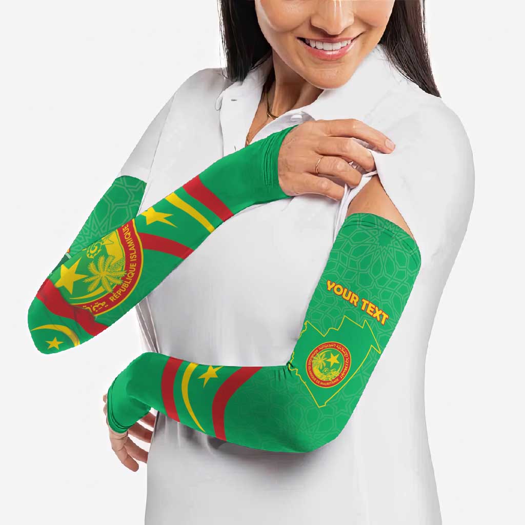 Mauritania Independence Day Arm Sleeves Coat Of Arms With Map - Wonder Print Shop