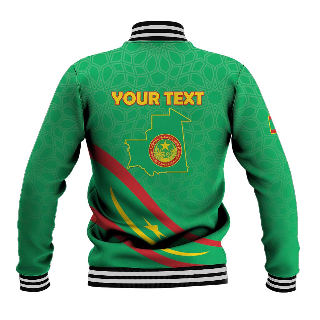Personalized Mauritania Independence Day Baseball Jacket Coat Of Arms With Map - Wonder Print Shop