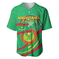 Personalized Mauritania Independence Day Baseball Jersey Coat Of Arms With Map - Wonder Print Shop