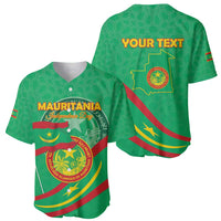 Personalized Mauritania Independence Day Baseball Jersey Coat Of Arms With Map - Wonder Print Shop