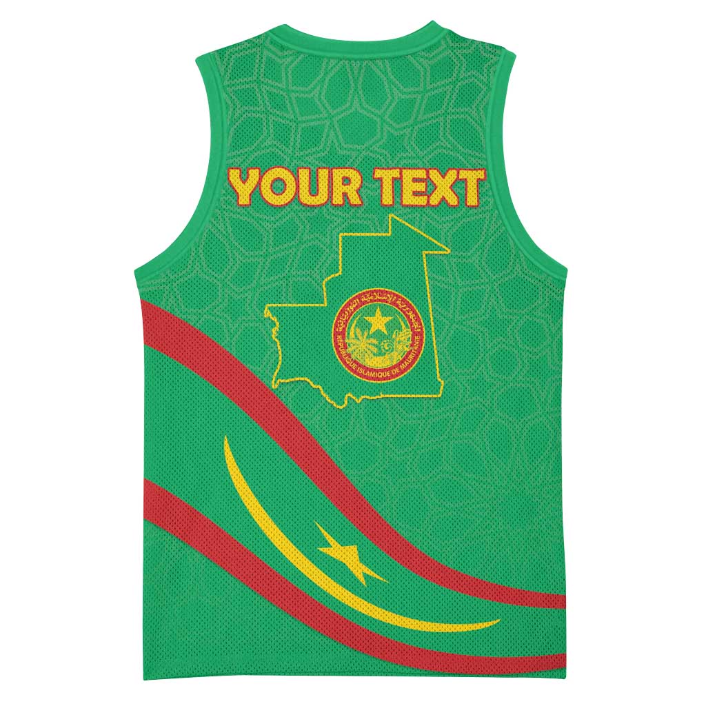 Personalized Mauritania Independence Day Basketball Jersey Coat Of Arms With Map - Wonder Print Shop