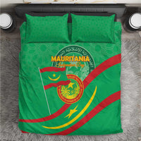 Mauritania Independence Day Bedding Set Coat Of Arms With Map - Wonder Print Shop
