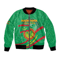 Personalized Mauritania Independence Day Bomber Jacket Coat Of Arms With Map - Wonder Print Shop