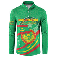 Personalized Mauritania Independence Day Button Sweatshirt Coat Of Arms With Map - Wonder Print Shop