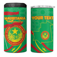 Personalized Mauritania Independence Day 4 in 1 Can Cooler Tumbler Coat Of Arms With Map - Wonder Print Shop