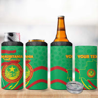 Personalized Mauritania Independence Day 4 in 1 Can Cooler Tumbler Coat Of Arms With Map - Wonder Print Shop