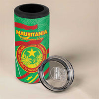 Personalized Mauritania Independence Day 4 in 1 Can Cooler Tumbler Coat Of Arms With Map - Wonder Print Shop