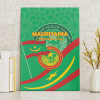 Mauritania Independence Day Canvas Wall Art Coat Of Arms With Map - Wonder Print Shop