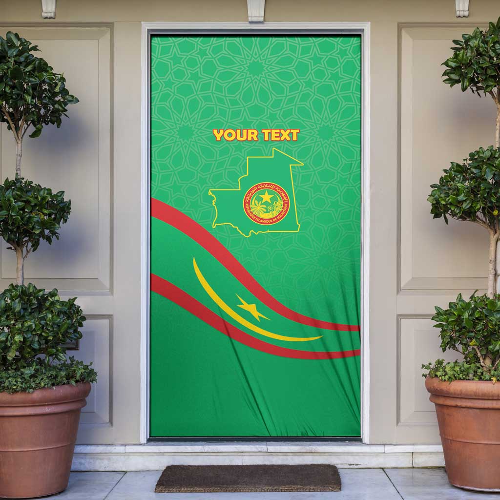 Mauritania Independence Day Door Cover Coat Of Arms With Map - Wonder Print Shop