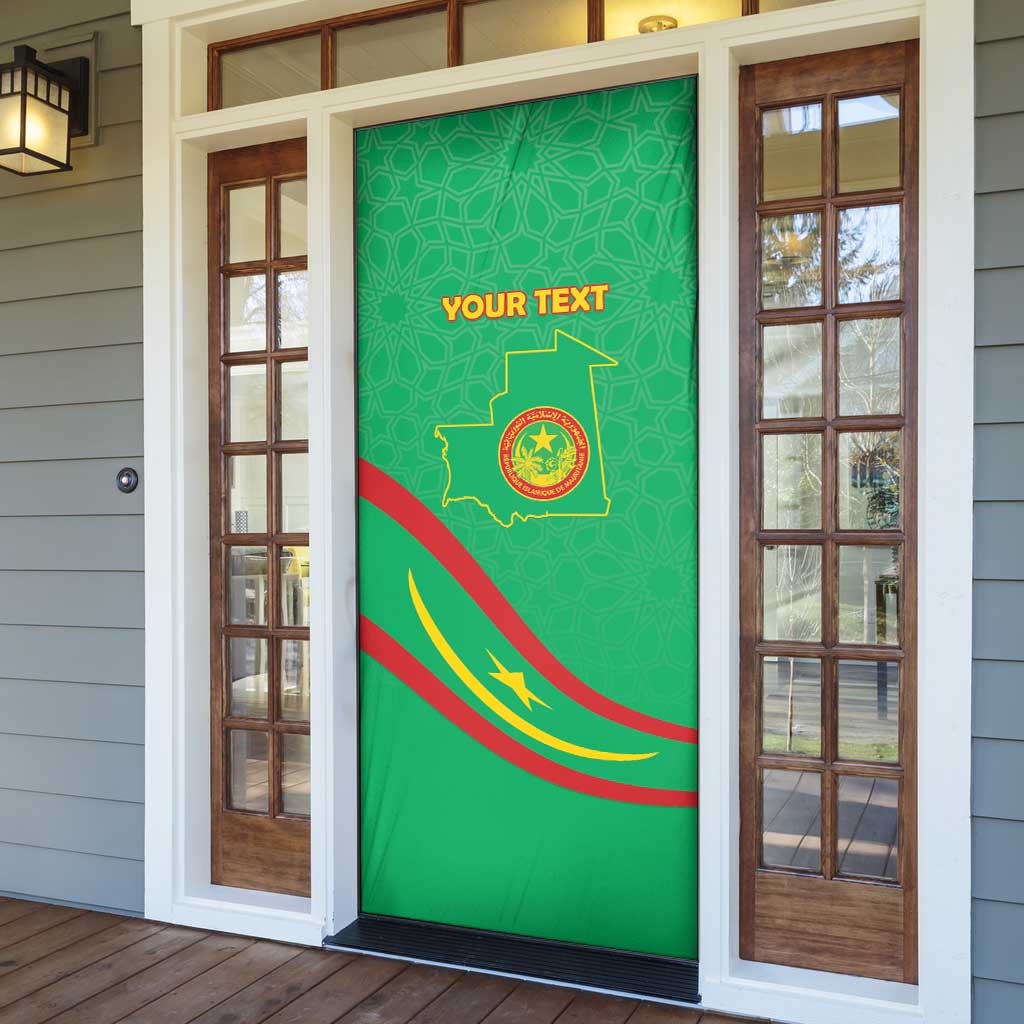 Mauritania Independence Day Door Cover Coat Of Arms With Map - Wonder Print Shop