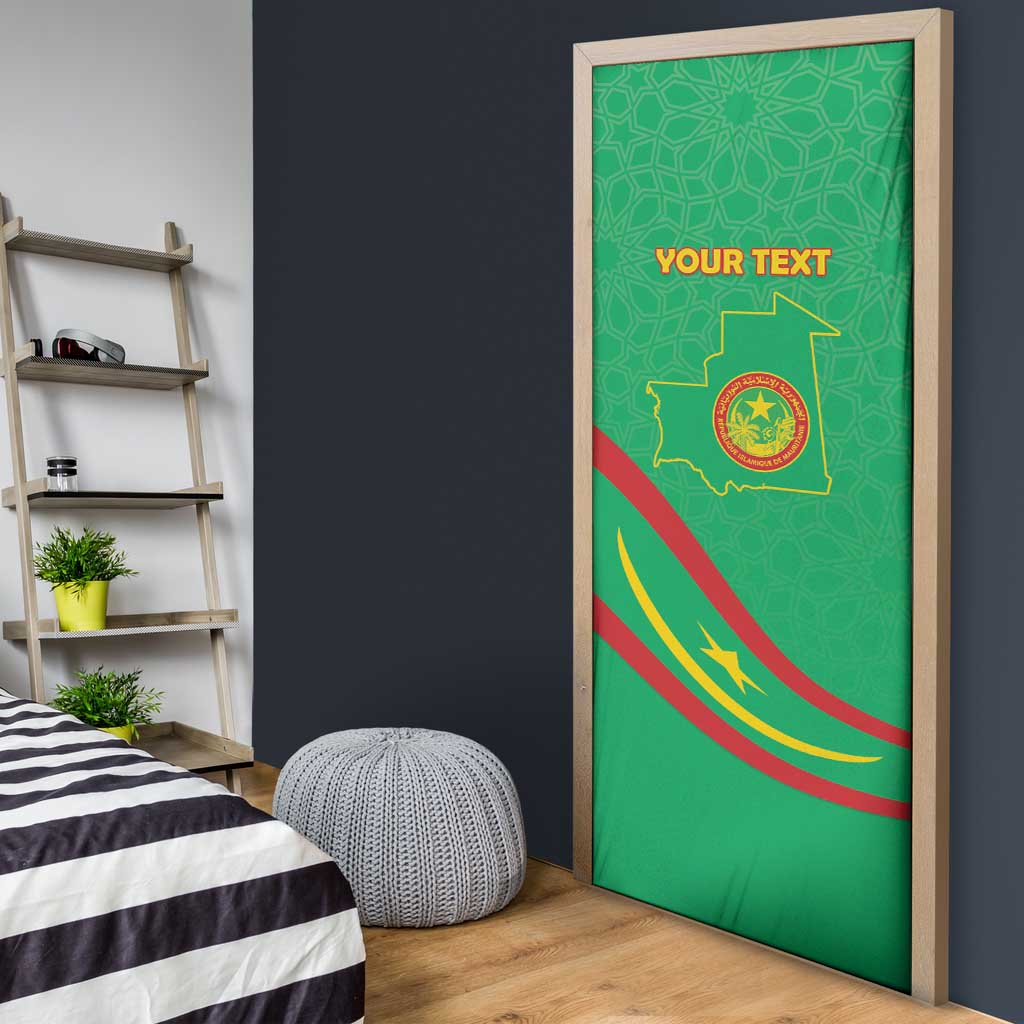 Mauritania Independence Day Door Cover Coat Of Arms With Map - Wonder Print Shop
