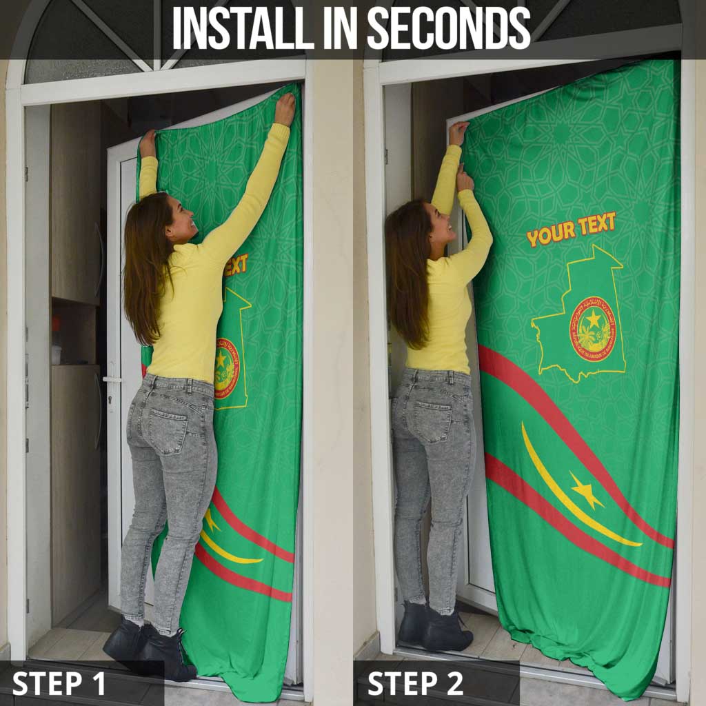 Mauritania Independence Day Door Cover Coat Of Arms With Map - Wonder Print Shop