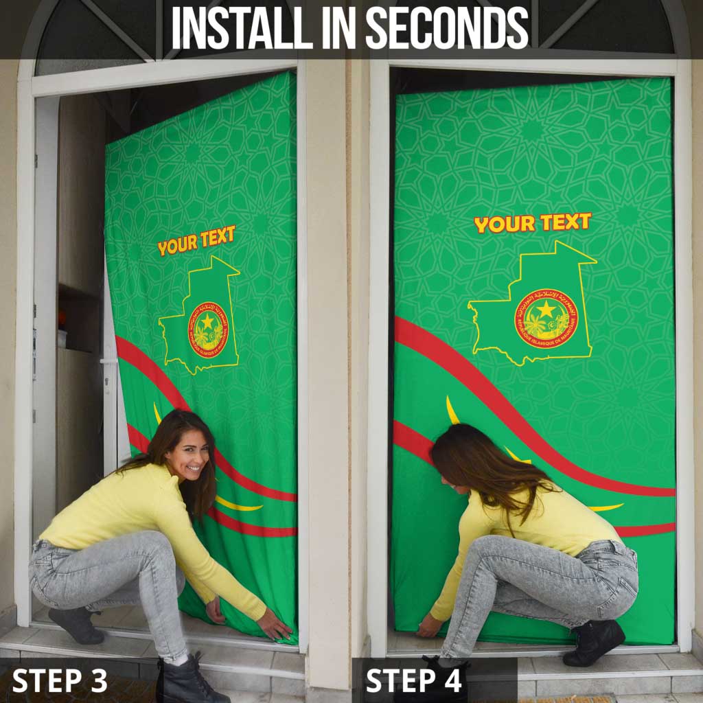 Mauritania Independence Day Door Cover Coat Of Arms With Map - Wonder Print Shop