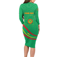 Personalized Mauritania Independence Day Family Matching Long Sleeve Bodycon Dress and Hawaiian Shirt Coat Of Arms With Map - Wonder Print Shop