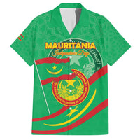 Personalized Mauritania Independence Day Family Matching Off Shoulder Short Dress and Hawaiian Shirt Coat Of Arms With Map - Wonder Print Shop