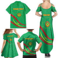 Personalized Mauritania Independence Day Family Matching Summer Maxi Dress and Hawaiian Shirt Coat Of Arms With Map - Wonder Print Shop