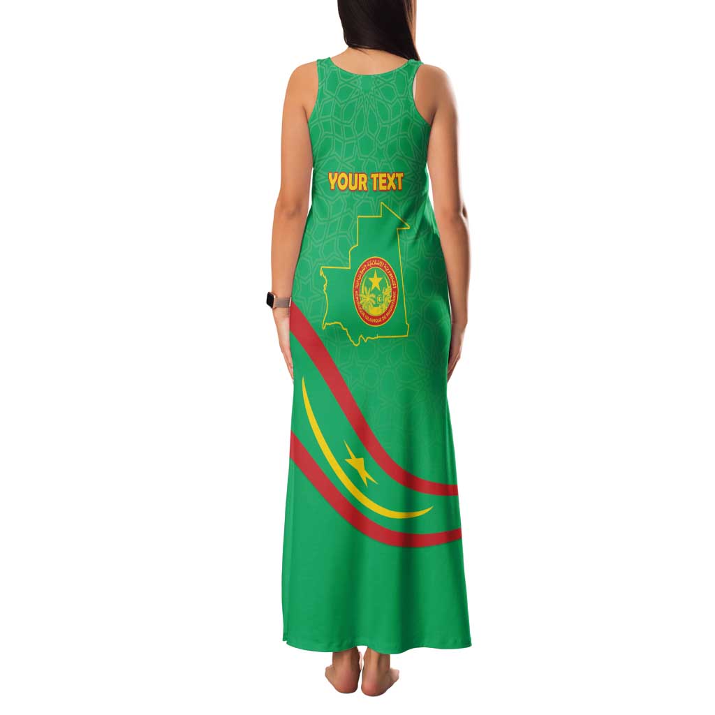 Personalized Mauritania Independence Day Family Matching Tank Maxi Dress and Hawaiian Shirt Coat Of Arms With Map - Wonder Print Shop
