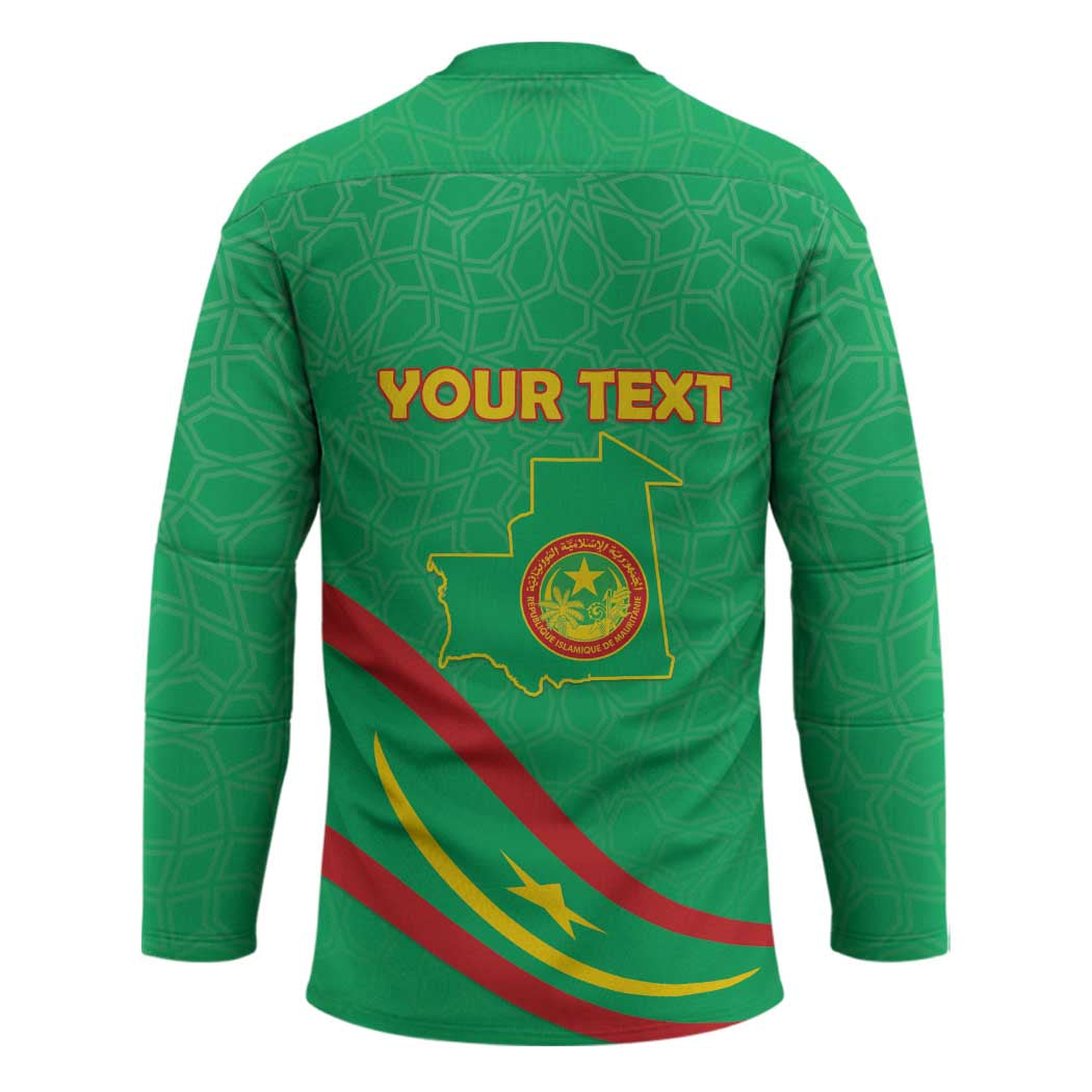 Personalized Mauritania Independence Day Hockey Jersey Coat Of Arms With Map - Wonder Print Shop