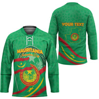 Personalized Mauritania Independence Day Hockey Jersey Coat Of Arms With Map - Wonder Print Shop