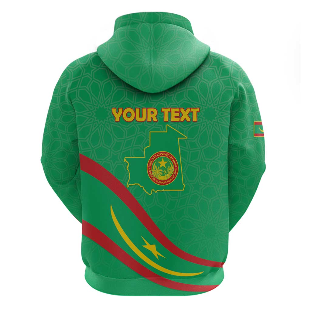 Personalized Mauritania Independence Day Hoodie Coat Of Arms With Map - Wonder Print Shop