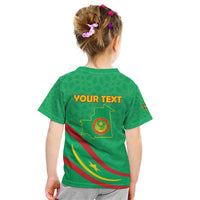 Personalized Mauritania Independence Day Kid T Shirt Coat Of Arms With Map - Wonder Print Shop