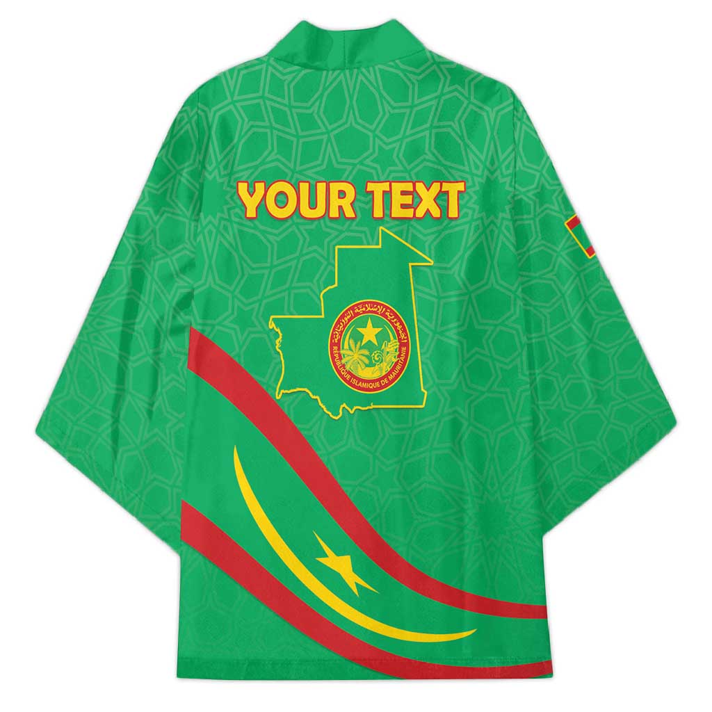 Personalized Mauritania Independence Day Kimono Coat Of Arms With Map - Wonder Print Shop