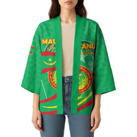 Personalized Mauritania Independence Day Kimono Coat Of Arms With Map - Wonder Print Shop