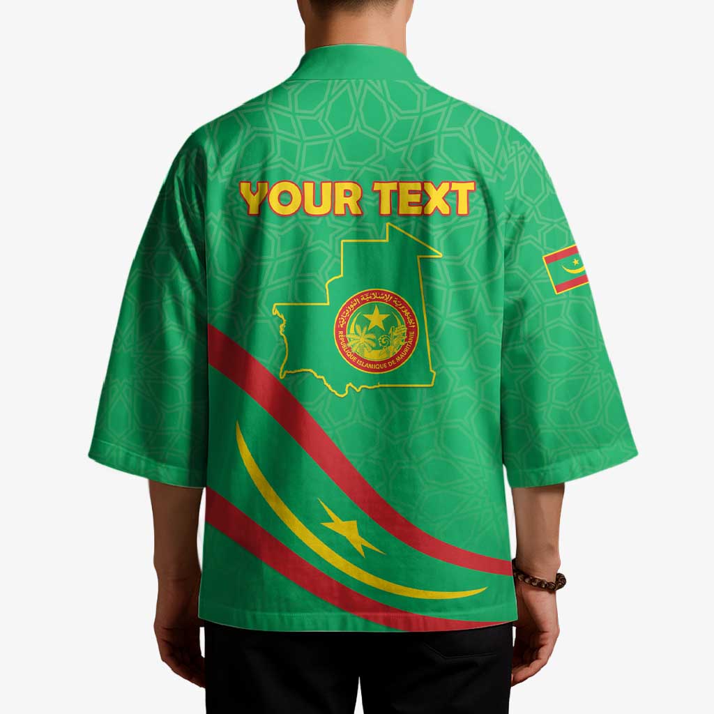 Personalized Mauritania Independence Day Kimono Coat Of Arms With Map - Wonder Print Shop