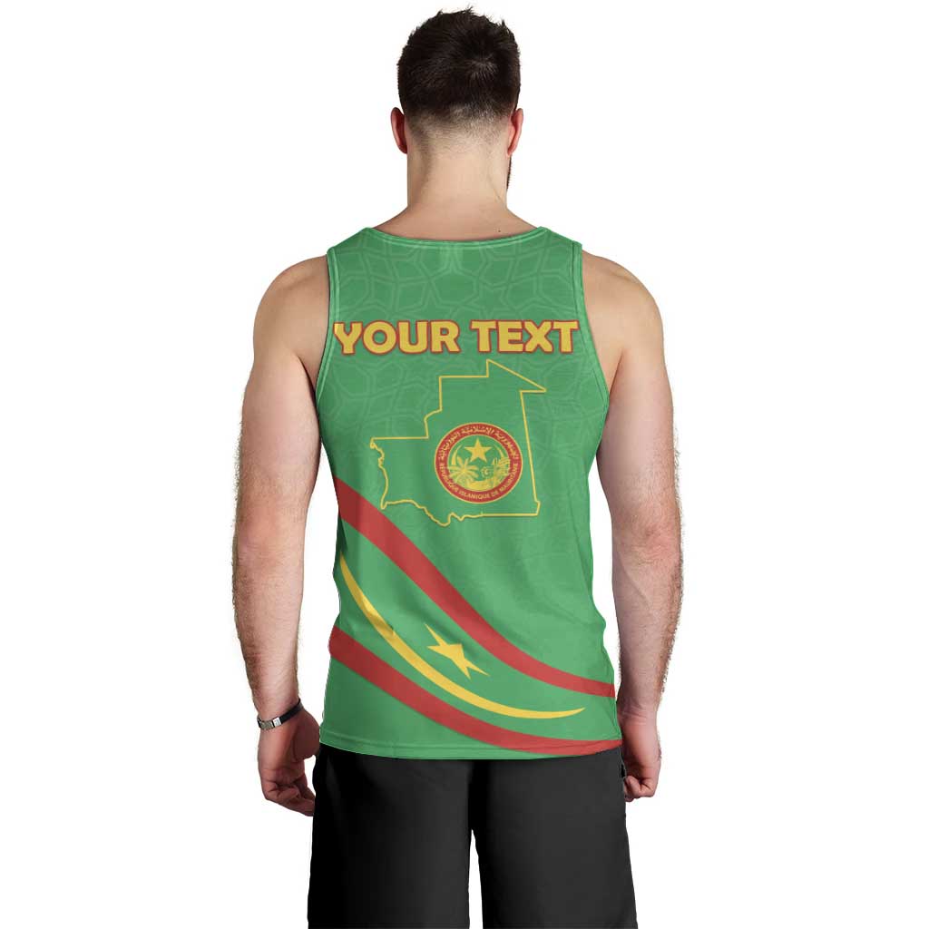 Personalized Mauritania Independence Day Men Tank Top Coat Of Arms With Map - Wonder Print Shop