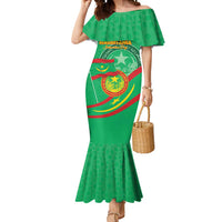 Personalized Mauritania Independence Day Mermaid Dress Coat Of Arms With Map - Wonder Print Shop