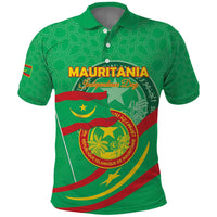 Personalized Mauritania Independence Day Polo Shirt Coat Of Arms With Map - Wonder Print Shop