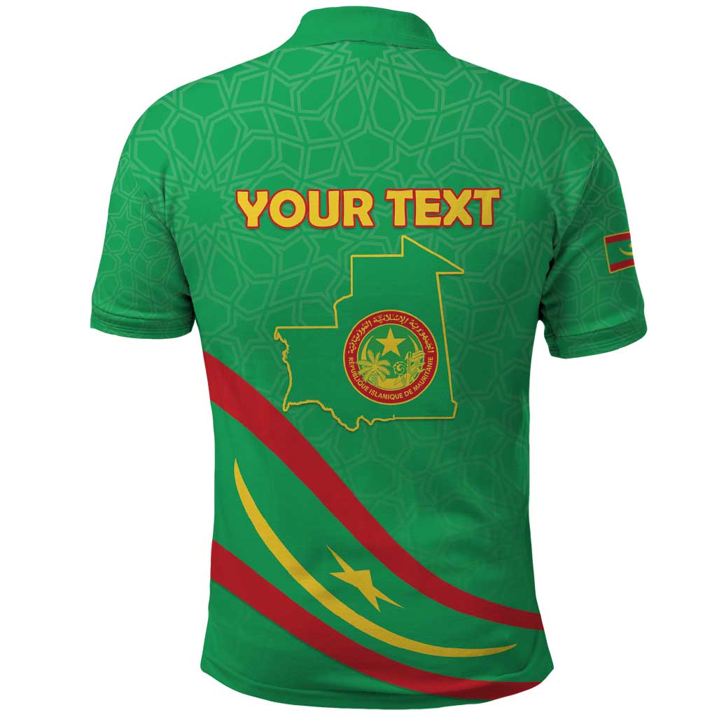 Personalized Mauritania Independence Day Polo Shirt Coat Of Arms With Map - Wonder Print Shop
