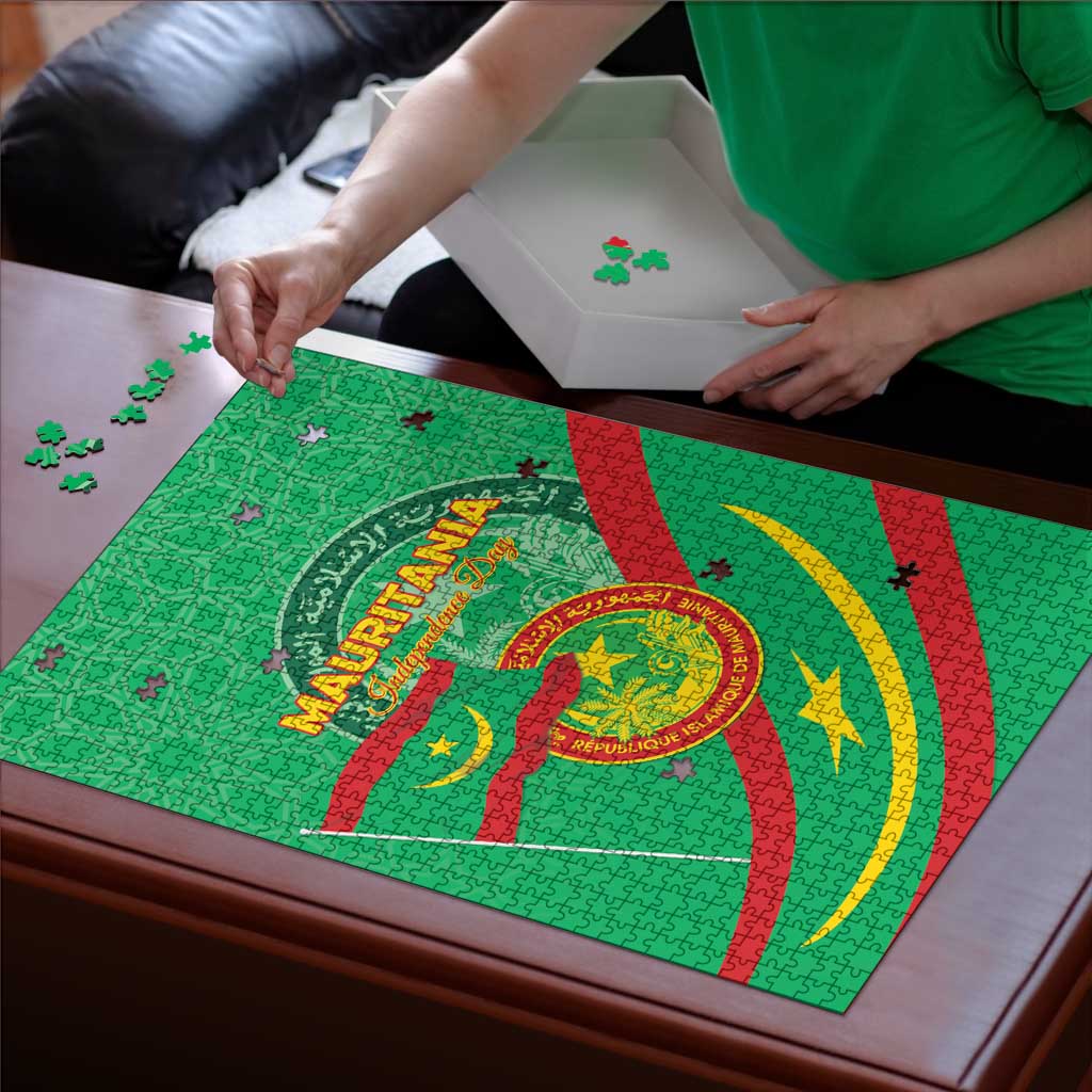Mauritania Independence Day Puzzle Coat Of Arms With Map - Wonder Print Shop