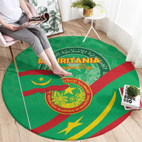 Mauritania Independence Day Round Carpet Coat Of Arms With Map - Wonder Print Shop