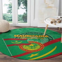 Mauritania Independence Day Round Carpet Coat Of Arms With Map - Wonder Print Shop