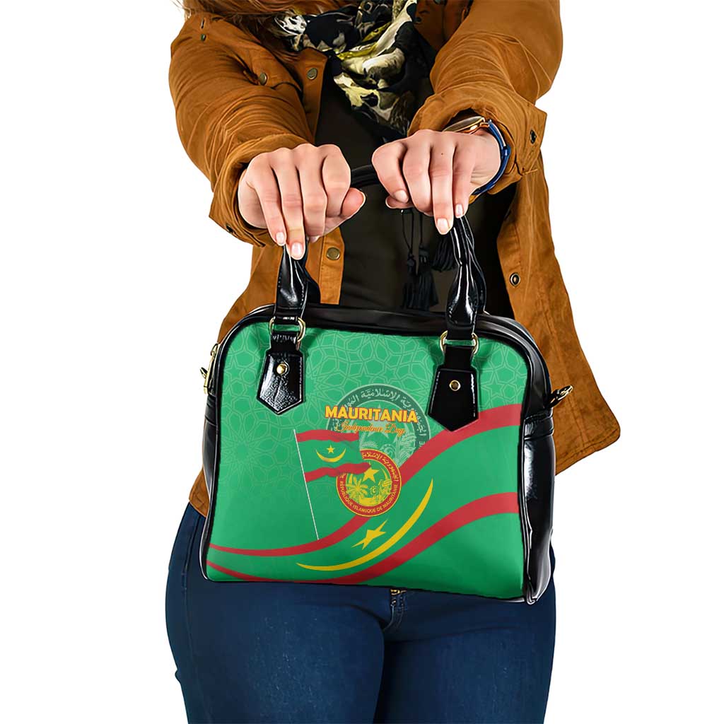 Mauritania Independence Day Shoulder Handbag Coat Of Arms With Map - Wonder Print Shop