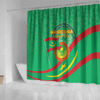 Mauritania Independence Day Shower Curtain Coat Of Arms With Map - Wonder Print Shop
