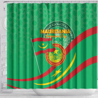 Mauritania Independence Day Shower Curtain Coat Of Arms With Map - Wonder Print Shop