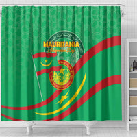 Mauritania Independence Day Shower Curtain Coat Of Arms With Map - Wonder Print Shop