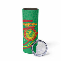 Personalized Mauritania Independence Day Skinny Tumbler Coat Of Arms With Map - Wonder Print Shop