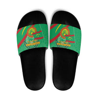 Mauritania Independence Day Slide Sandals Coat Of Arms With Map - Wonder Print Shop