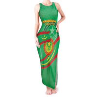 Personalized Mauritania Independence Day Tank Maxi Dress Coat Of Arms With Map - Wonder Print Shop