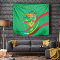 Mauritania Independence Day Tapestry Coat Of Arms With Map - Wonder Print Shop