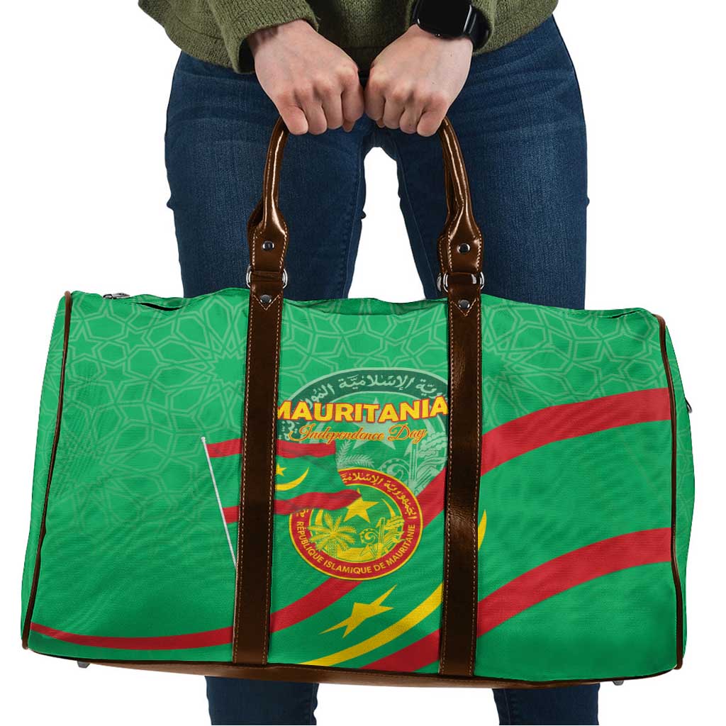 Mauritania Independence Day Travel Bag Coat Of Arms With Map - Wonder Print Shop