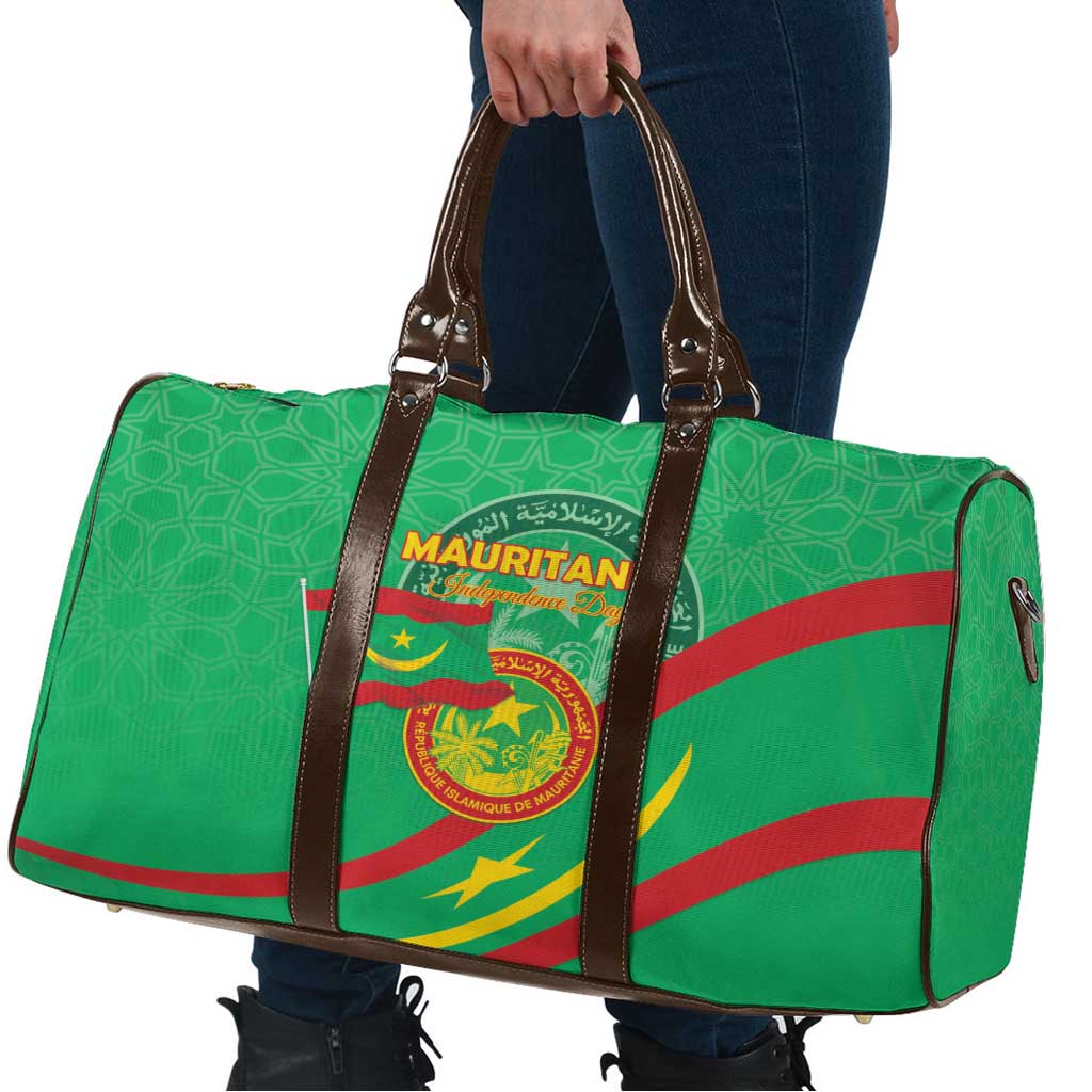 Mauritania Independence Day Travel Bag Coat Of Arms With Map - Wonder Print Shop
