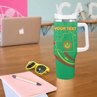 Personalized Mauritania Independence Day Tumbler With Handle Coat Of Arms With Map - Wonder Print Shop